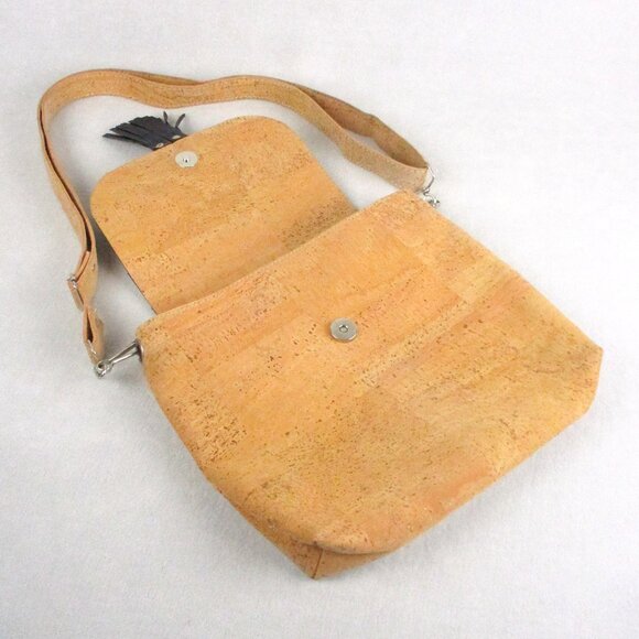 Mushroom Purse Leather Cork Hand Painted Shoulder Crossbody Bag - Picture 5 of 9